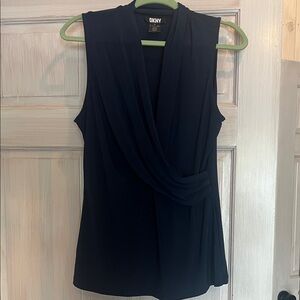 DKNY Navy false wrap Blouse